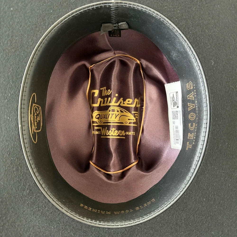 NWT Tecovas “The Cruiser” Cowboy Hat - Black Size 7 1/2 (750) - Picture 6 of 10